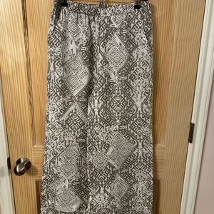 Match Point Gray Patterned Wide Leg Pants